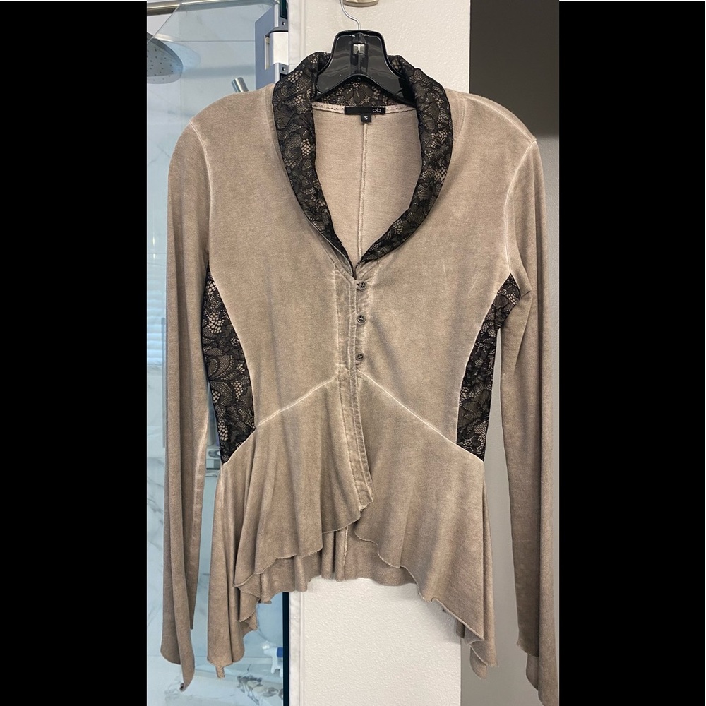 Unique lace inset top
